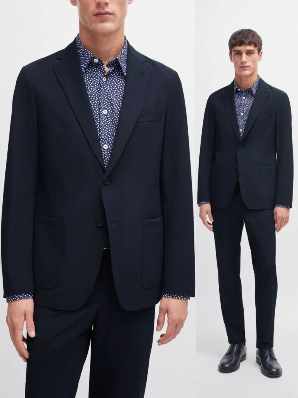 Hugo BOSS Hanry Performance Tech Travel Slim Fit Blazer Sport Coat 40R Navy $500